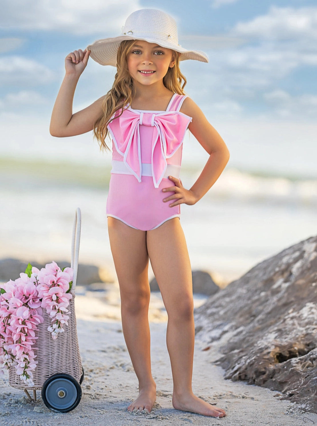 Pink Bow One Piece Swimsuit