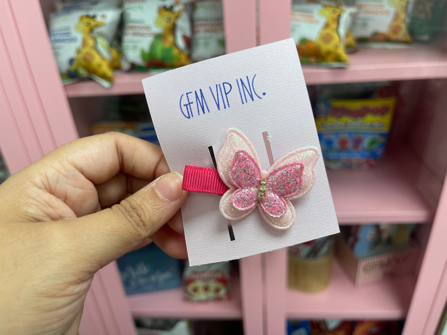 Sparkly butterfly hairclips