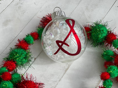 Letter glass ornament