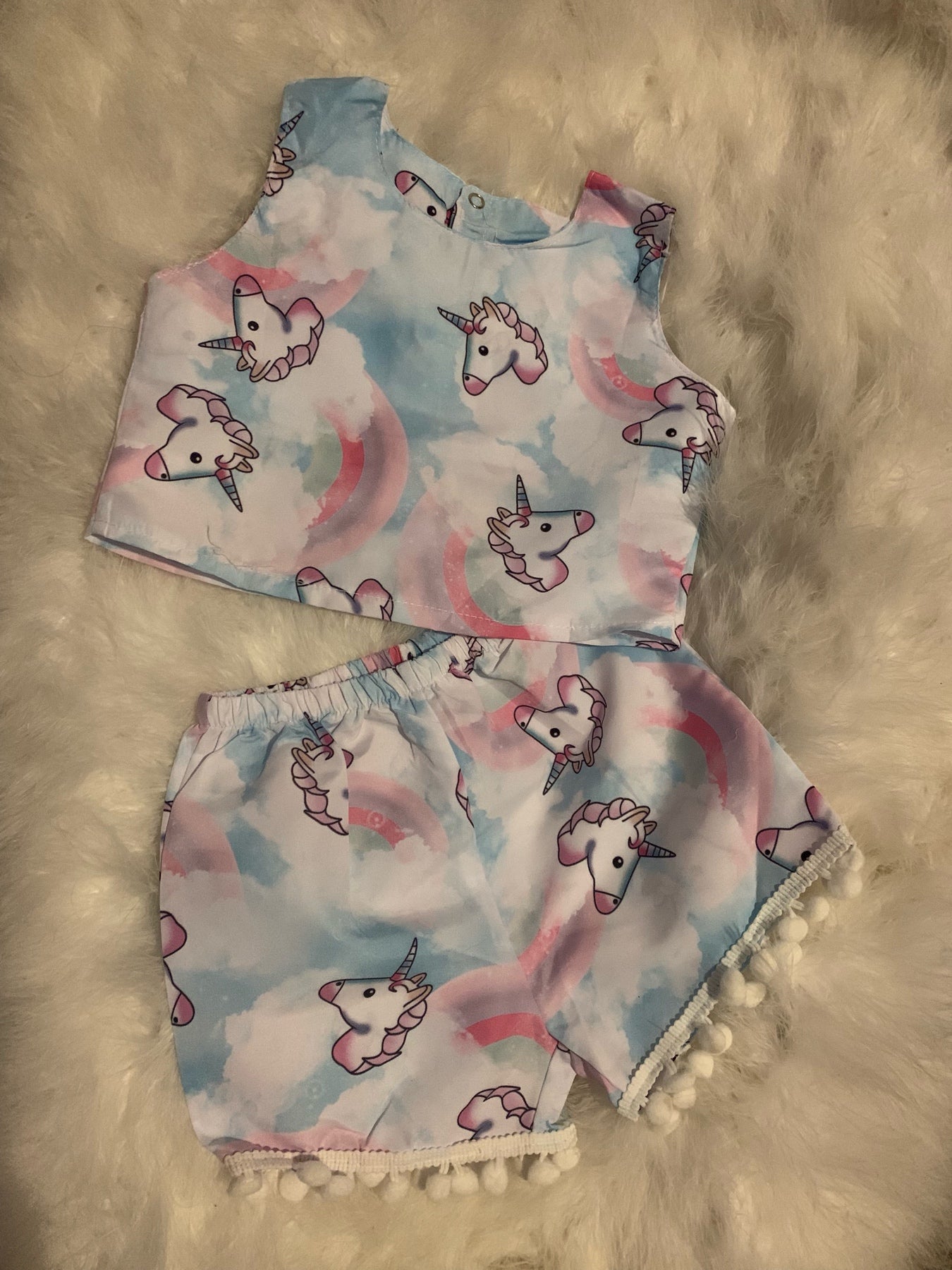 Unicorn set top and shorts