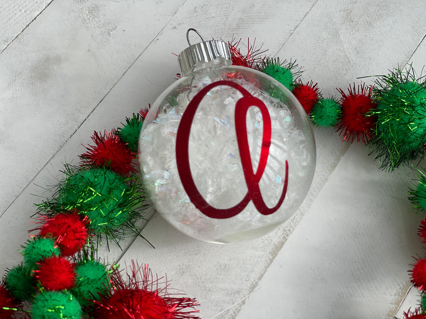 Letter glass ornament