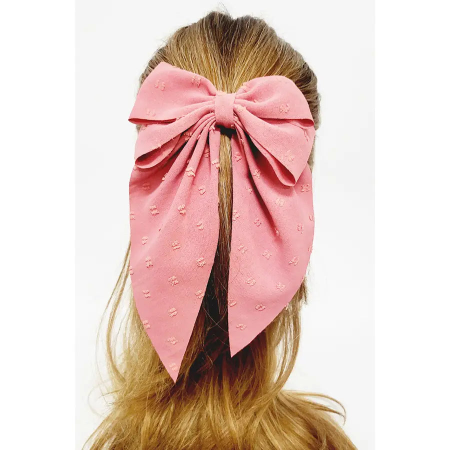 Large Size Dot Spring Tone Long Tail Hair Bow