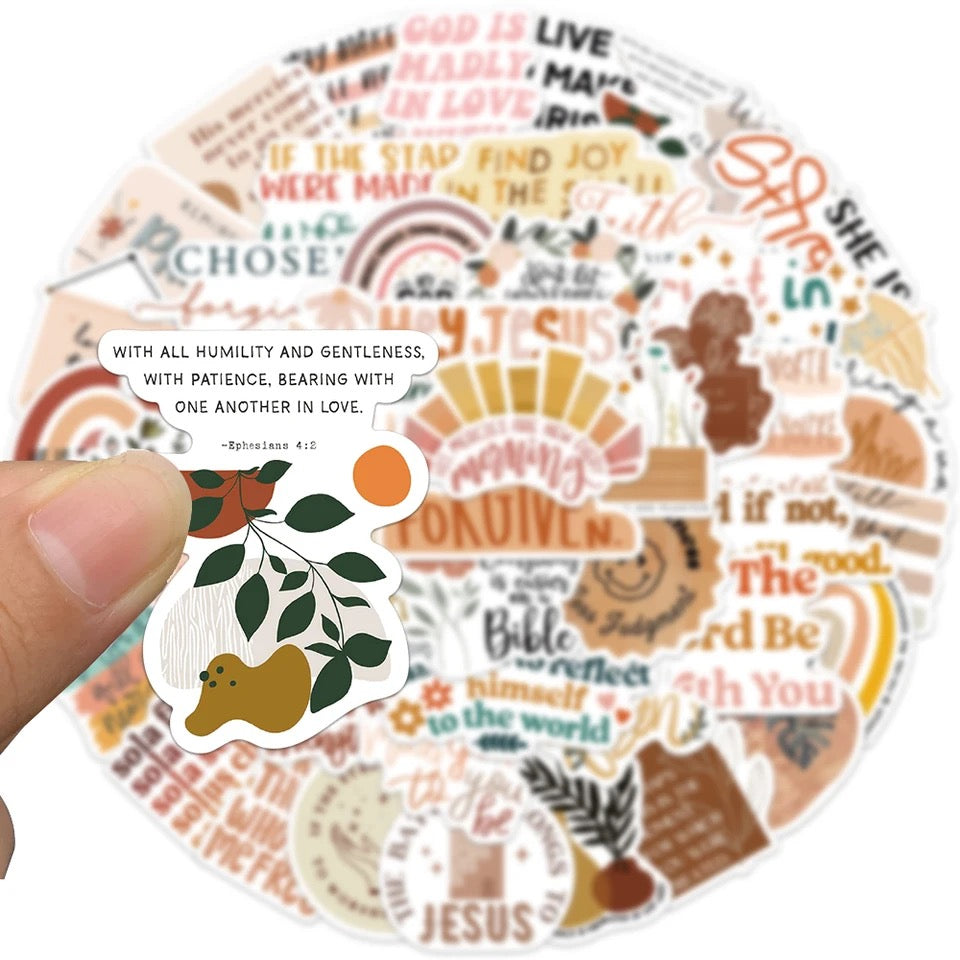 Christian Vinyl Waterproof Stickers Pack of 25