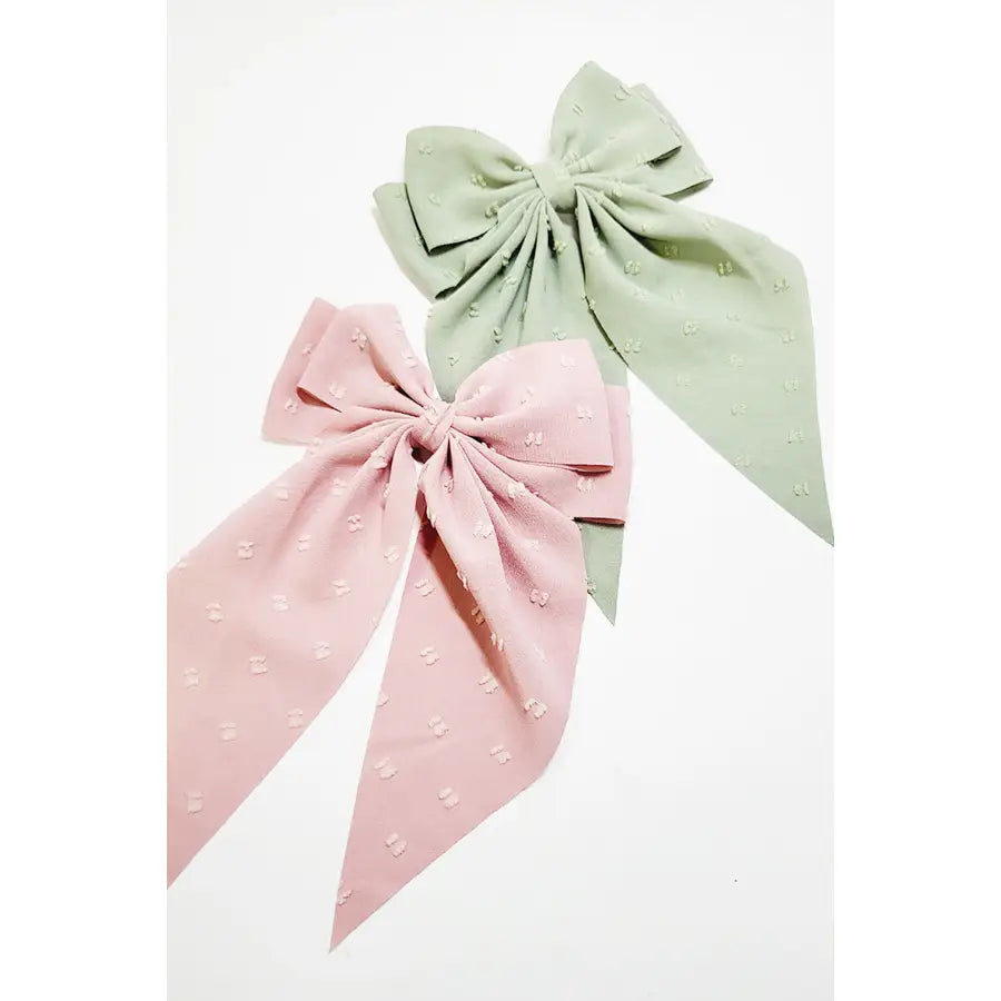 Large Size Dot Spring Tone Long Tail Hair Bow