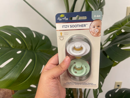 Itzy Soother™ Natural Rubber Paci Sets mint & white