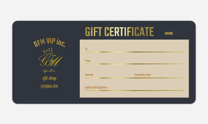 Gold gift certificate / gift card