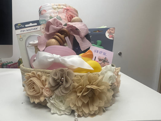 Baby girl gift basket