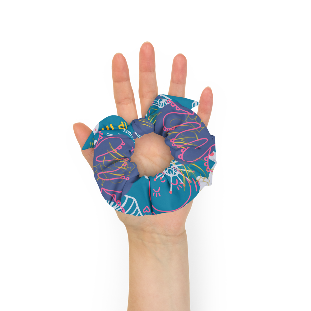 ocean theme Recycled Scrunchie