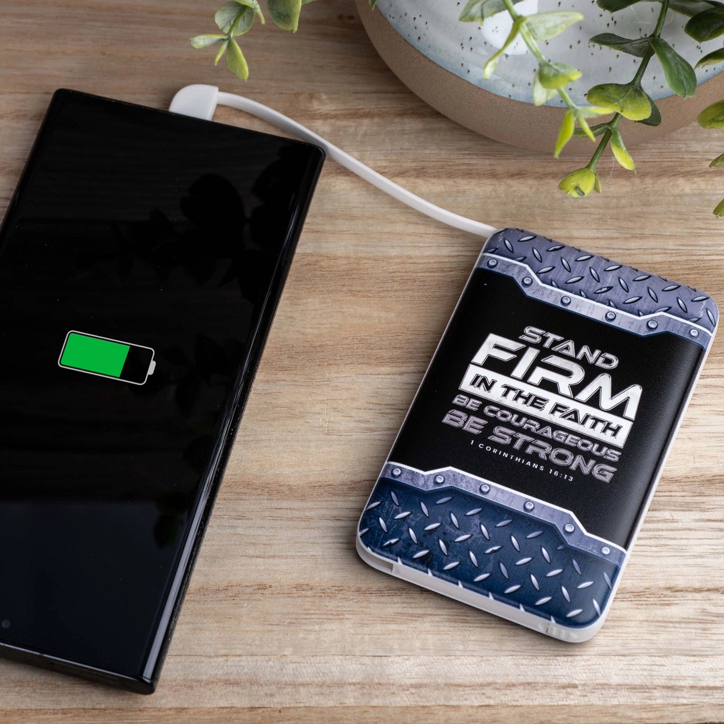 Black Stand Firm Portable Power Bank