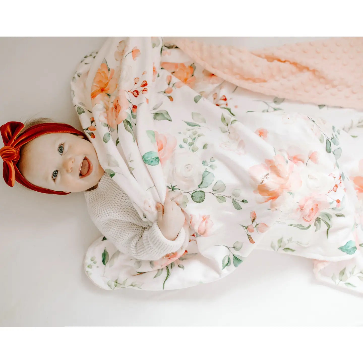 Premium Baby & Toddler Blanket - Peach Floral