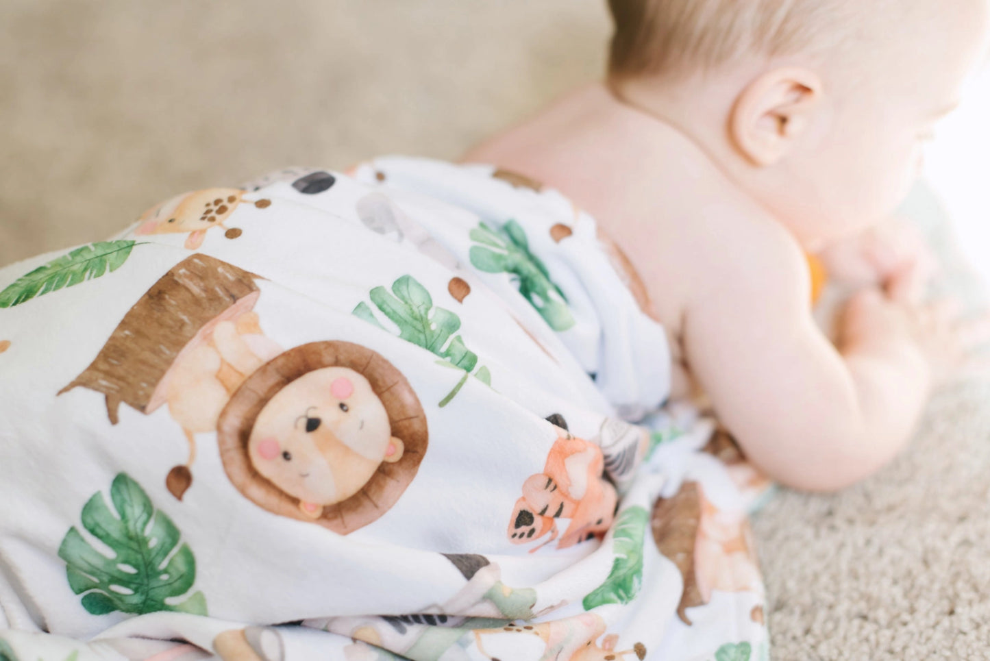 Premium Baby & Toddler Minky Blanket - Safari