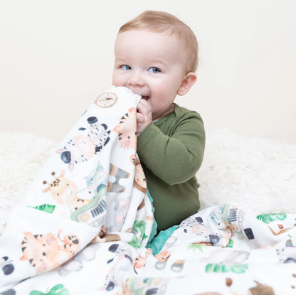 Premium Baby & Toddler Minky Blanket - Safari