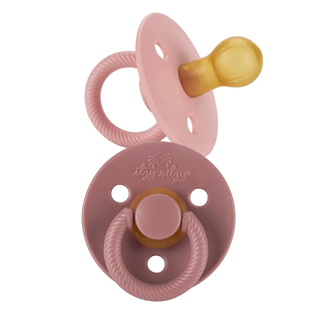 Itzy Soother™ Natural Rubber Paci Sets blossom + Rosewood