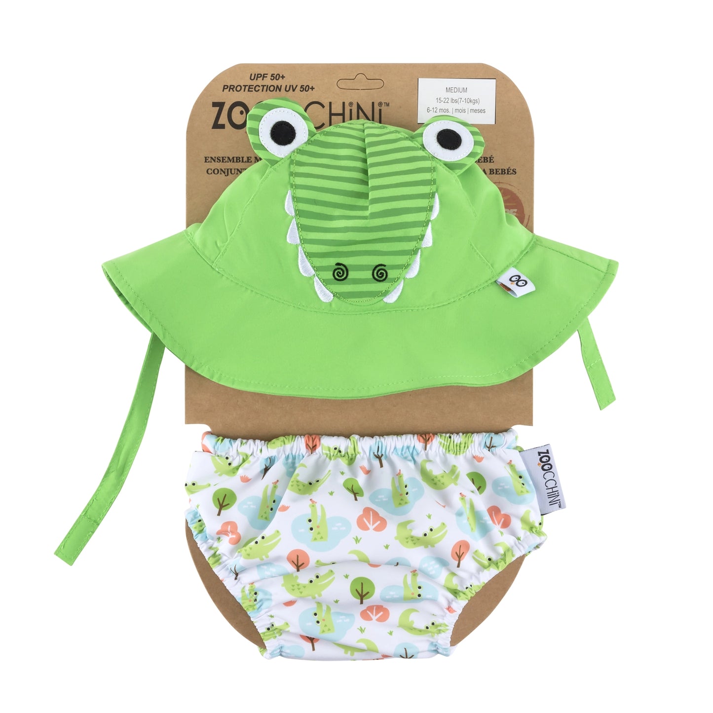 Baby Swim Diaper & Sun Hat Set - Aidan the Alligator