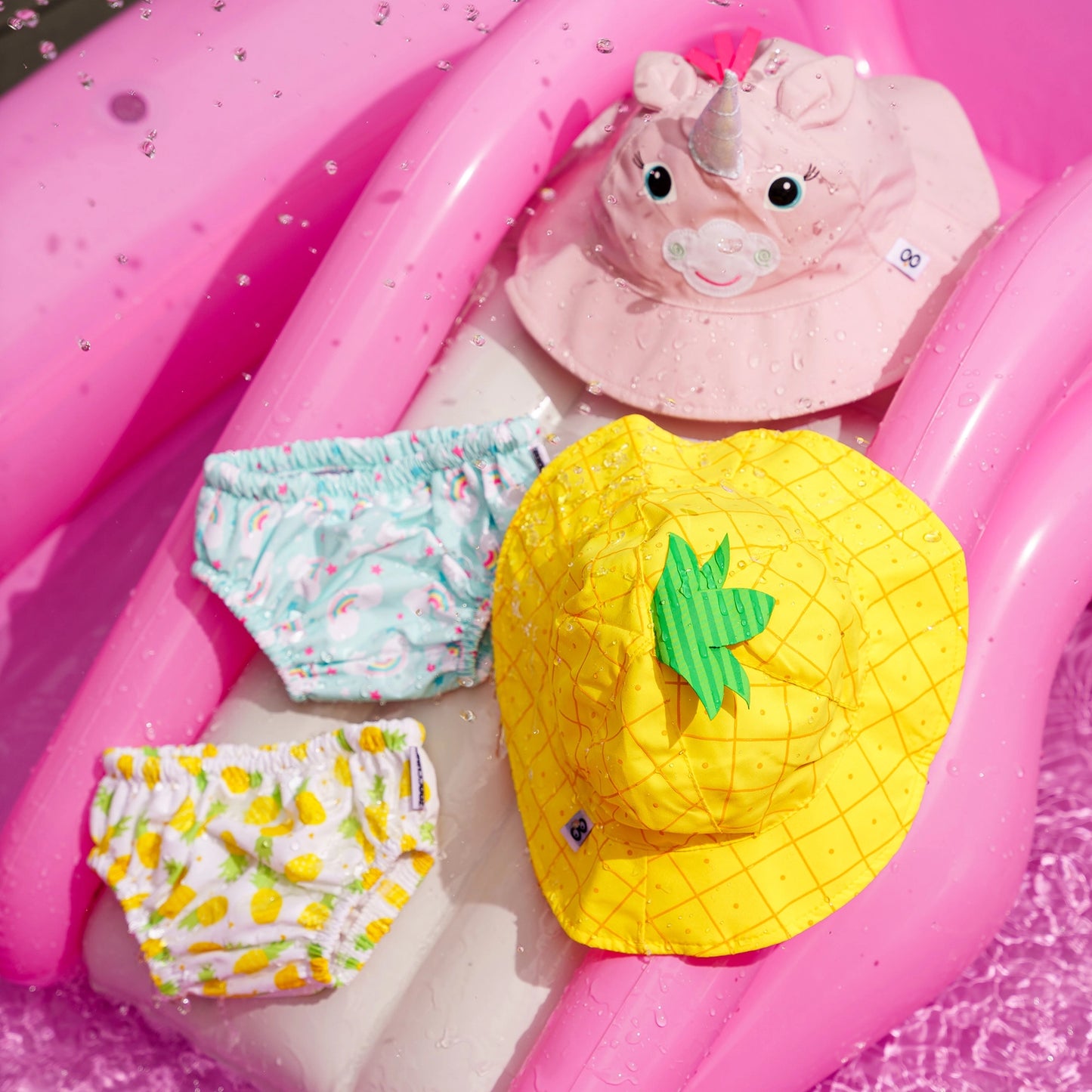 Baby Swim Diaper & Sun Hat Set - Pineapple