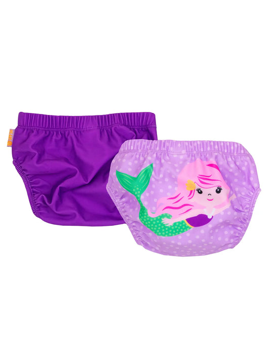 Knit Swim Diaper 2 Pc Set - Mermaid