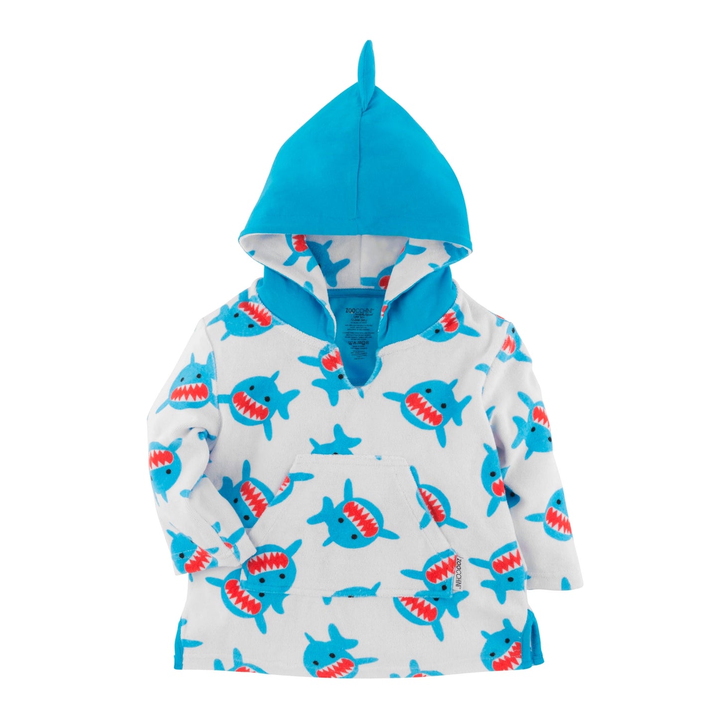 UPF50+ Baby Terry Swim Coverup Sherman the Shark