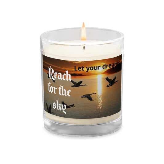 Let your dreams reach the sky ducks Glass jar soy wax candle