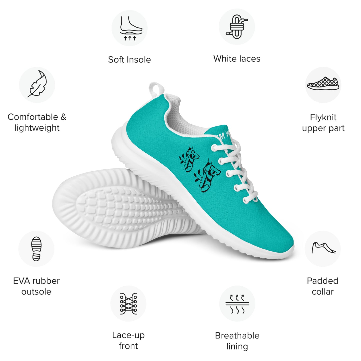 Men’s koala turquoise athletic shoes