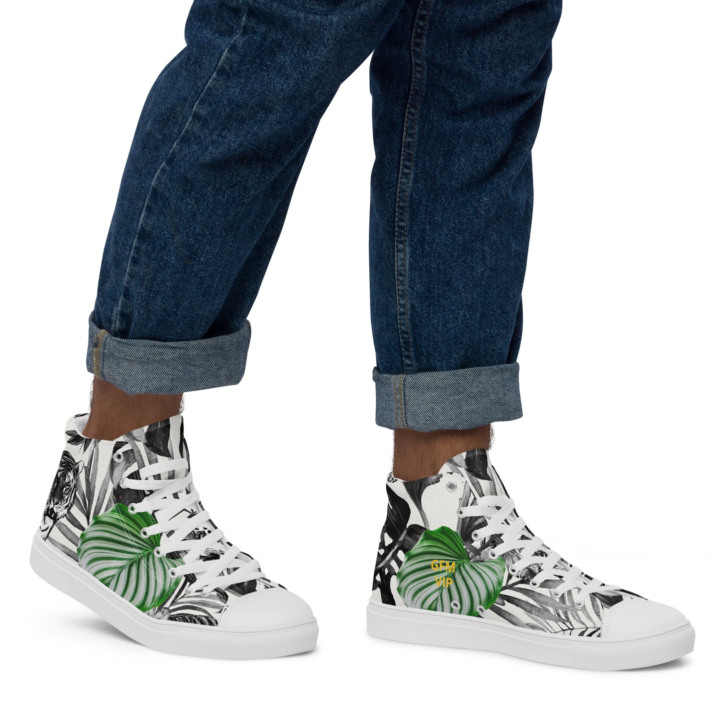 Men’s high top canvas shoes tiger